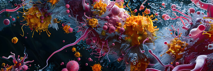 Obraz na płótnie Canvas The War Within: Immune Response of Natural Killer Cells Against Cancer