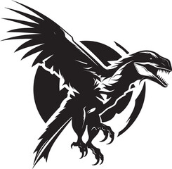 Jurassic Jolt Veloci Reptor Vector Emblem Lethal Lizard Dinosaur Symbol Design