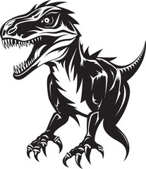 Primal Pursuit Veloci Reptor Logo Emblem Agile Apex Dinosaur Vector Design
