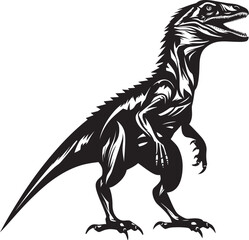 Sprinting Saurian Dino Emblem Design Stealthy Stalker Veloci Reptor Symbol Vector