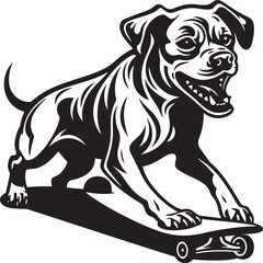 Pup on Wheels Skateboarding Dog Icon Emblem Skateboard Bark Canine Logo Symbol Design