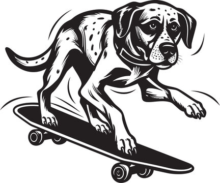 Rad Ruff Rider Skateboard Dog Vector Logo Pup on Wheels Canine Icon Symbol Design