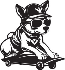 RadRover Skateboarding Dog Logo Vector WoofWheelz Dog Skateboard Emblem Design
