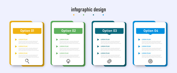 Infographic design template timeline with 4 steps or options. can be used for workflow diagram, info chart, web design. vector illustration. 