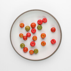 Small tomatoes in a round plate
