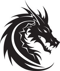 Majestic Myth Dragon Vector Icon Serpent Sovereign Full Body Logo Design