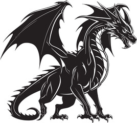 Mystic Majesty Full Body Dragon Symbol Winged Wanderer Dragon Icon Emblem