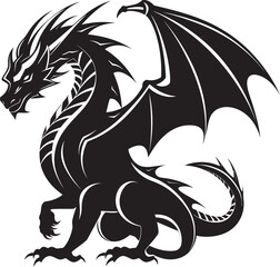 Sovereign Serpent Dragon Symbol Design Mythical Majesty Full Body Dragon Icon Emblem