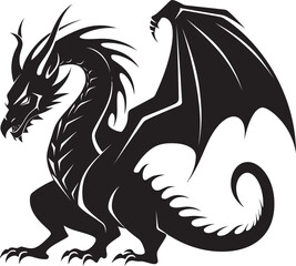 Winged Wanderer Full Body Dragon Symbol Emblem Celestial Guardian Dragon Icon Symbol