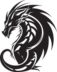 Draconic Majesty Dragon Emblem Logo Eternal Guardian Full Body Dragon Icon Design
