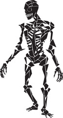 CrackCraft Skeleton Symbol Vector Splintered Shape Fractured Skeleton Icon Emblem