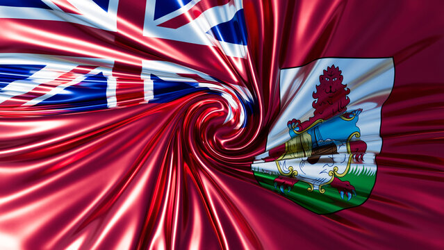 Elegant Twist on the Bermuda Flag - Coat of Arms and Union Jack Fusion