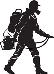 PestPurify Fumigating Man Emblem Symbol PestPredator Pest Control Icon Design