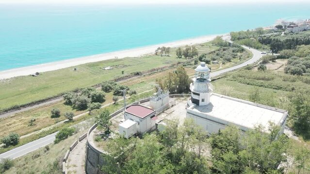 Aerial video Faro di Punta Stilo Monasterace Italy