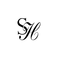 Obraz premium Initial Mixed Letter Logo. Logotype design. Simple Luxury Black Flat Vector SH