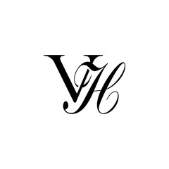 Initial Mixed Letter Logo. Logotype design. Simple Luxury Black Flat Vector VH