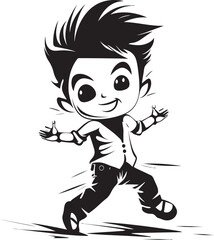 Happy Hoppers Playful Kid Symbol Tiny Tots Small Kid Icon