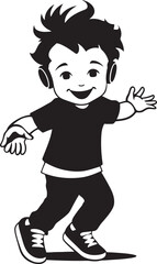 Cheerful Chirps Small Kid Emblem Fun Flickers Vector Logo Design