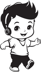 Sunny Spirit Vector Logo Design Playful Peewee Joyful Kid Symbol