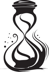 Eternal Flow Inked Hourglass Logo Design Time Keeper Hourglass Symbol Vector