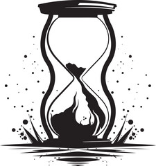 Eternal Sands Inking Logo Inked Timepiece Vector Hourglass