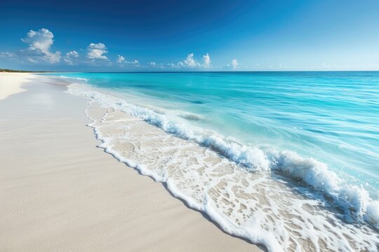 White sand beach crystal clear water