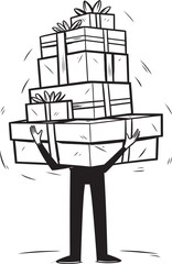 Surprise Slinger Vector Icon Design Parcel Prodigy Present Stack Symbol Emblem