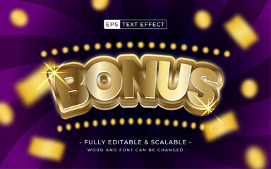 Editable text effect, bonus roulette casino game 3d style template