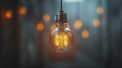 A solitary light bulb against a stark background, symbolizing the moment of inspiration found in the simplicity of thought. - obrazy, fototapety, plakaty