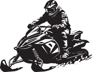 Polar Explorer Man Riding Snowmobile Emblematic Design Frost Fury Snowmobile Symbol Emblem