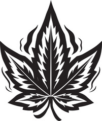 Chronic Charm Cannabis Leaf Icon Design Dank Dynasty Vector Marijuana Leaf Emblematic Icon