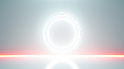 Neon Dreams: A Modern Abstract Art Light Background with Minimal Is Glowing On White Light Backdrop