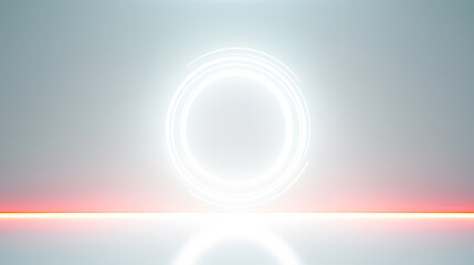 Neon Dreams: A Modern Abstract Art Light Background with Minimal Is Glowing On White Light Backdrop