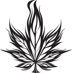 Ganja Genesis Herbal Icon Symbol Chronic Charm Vector Marijuana Leaf Emblematic Design