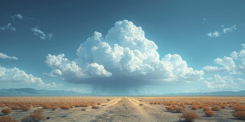 A solitary cloud drifts in the vast expanse, epitomizing the elegance of simplicity in the boundless sky.