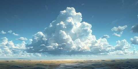 A solitary cloud drifts gracefully across the vast expanse, embodying the serene allure of simplicity.