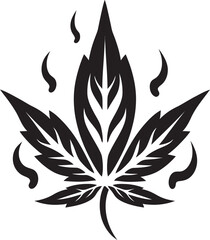 Green Gem Vector Marijuana Leaf Emblematic Symbol Tranquil Twist Cannabis Emblematic Icon