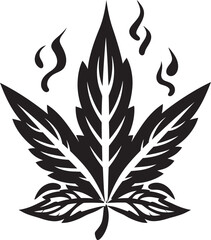 Herbal Haven Leaf Vector Emblem Weed Wonders Cannabis Iconic Design