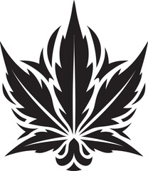 Fototapeta na wymiar Heavenly Herb Vector Marijuana Leaf Icon Emblem Tranquil Twist Cannabis Emblematic Design
