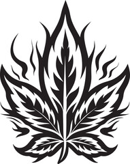 Blissful Botanicals Vector Marijuana Leaf Emblem Serene Herb Cannabis Emblematic Design