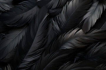 Fototapeta premium Abstract dark feathers pattern_black feathers pattern_black feathers art