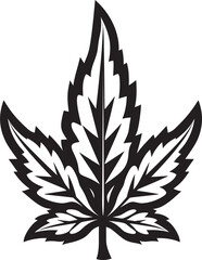 Fototapeta na wymiar Leafy Luxe Vector Cannabis Emblem Herbal Harmony Marijuana Leaf Logo Icon