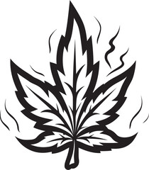 Tranquil Twist Marijuana Emblematic Icon Blissful Botanicals Vector Cannabis Leaf Symbol