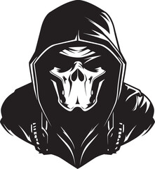 Stylish Scythe Grim Reaper Symbolic Emblem Dark Shades Reaper Vector Logo Design