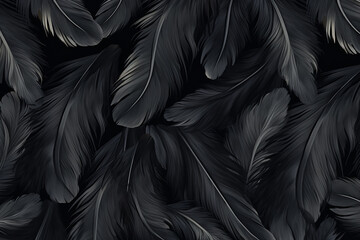 Dark feathers illustration pattern_black feathers pattern_black feathers art

