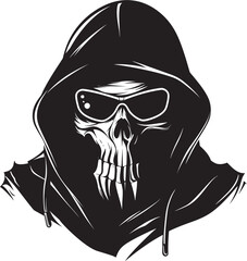 Stylish Reaper Sunglasses Vector Symbol Grim Shades Reaper Emblematic Icon