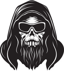 Cool Grim Sunglasses Vector Logo Reapers Eyewear Reaper Icon with Sunglasses Emblem