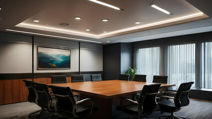 A Meeting in Progress: A Modern Conference Room Designed for Collaboration