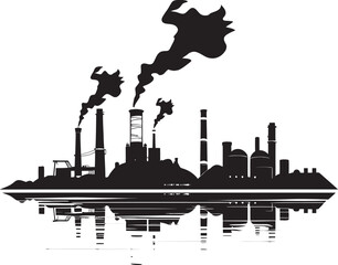 Obraz premium Toxic Tide Vector Logo Design Contaminated Currents River Pollution Icon