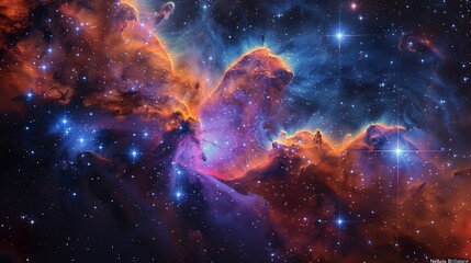 Obraz na płótnie Canvas Behold the mesmerizing blend of cosmic gases and dust in this breathtaking image of a nebula, a testament to the infinite wonders of space-4